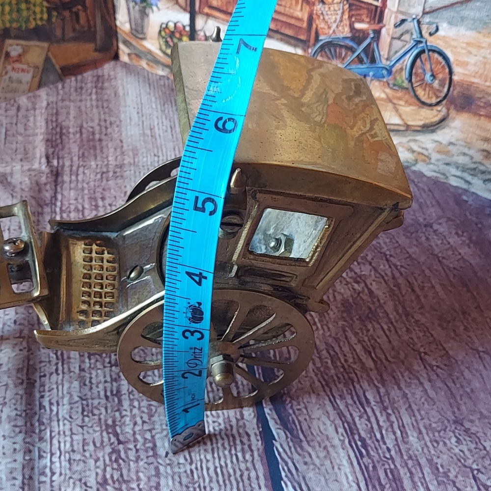 Vintage Solid Brass Horse and Carriage Made In INDIA - Picture 10 of 11
